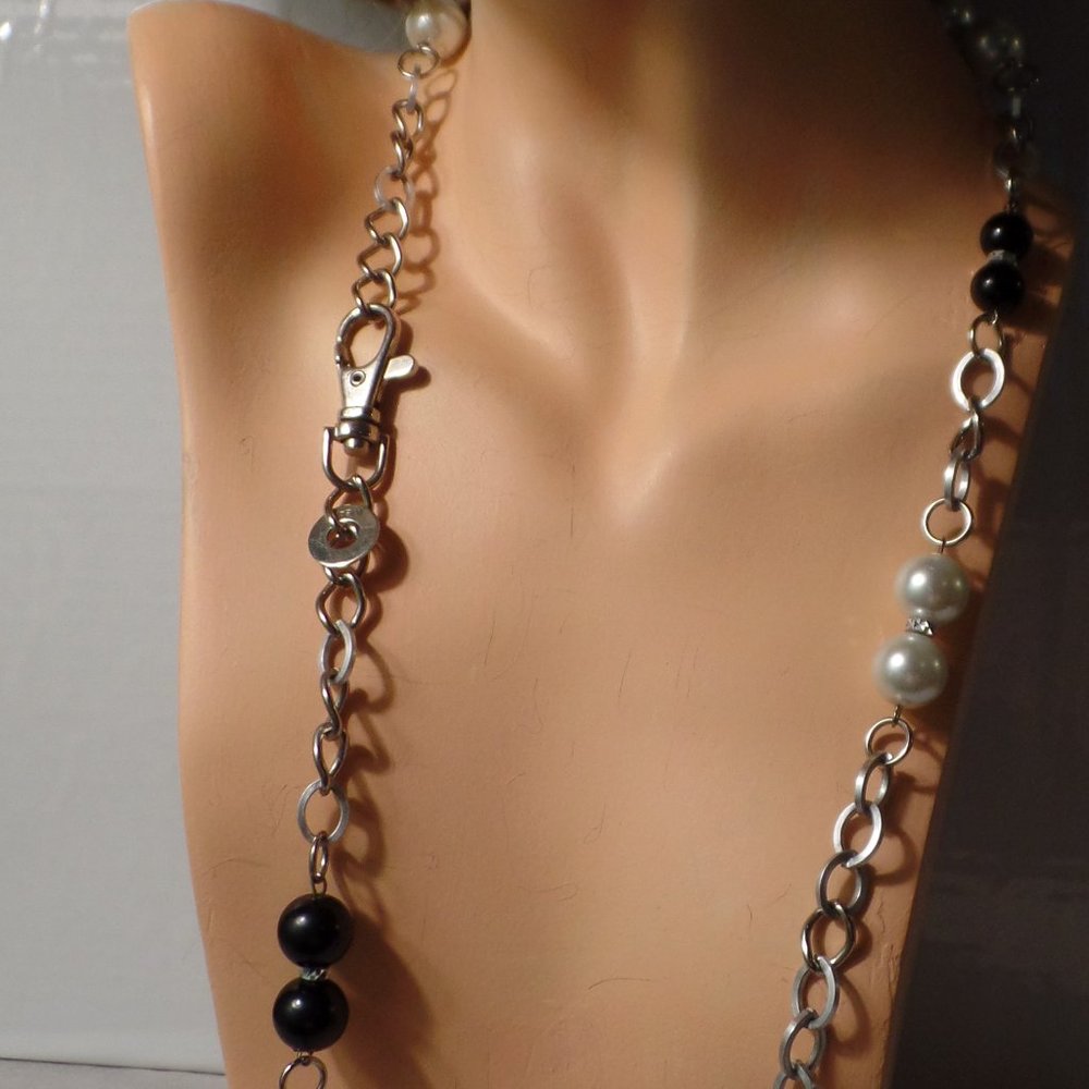 I WEAR Silvertone 34" Necklace Pre Owned